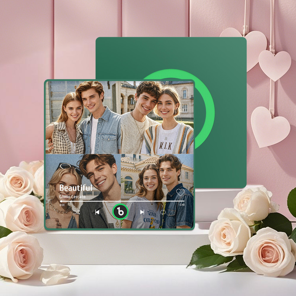 Custom Music Fridge Magnet with Colorful Frame Personalized Album Fridge Magnet That Can Be Played Song Christmas Gift	 Can Upload Your Music