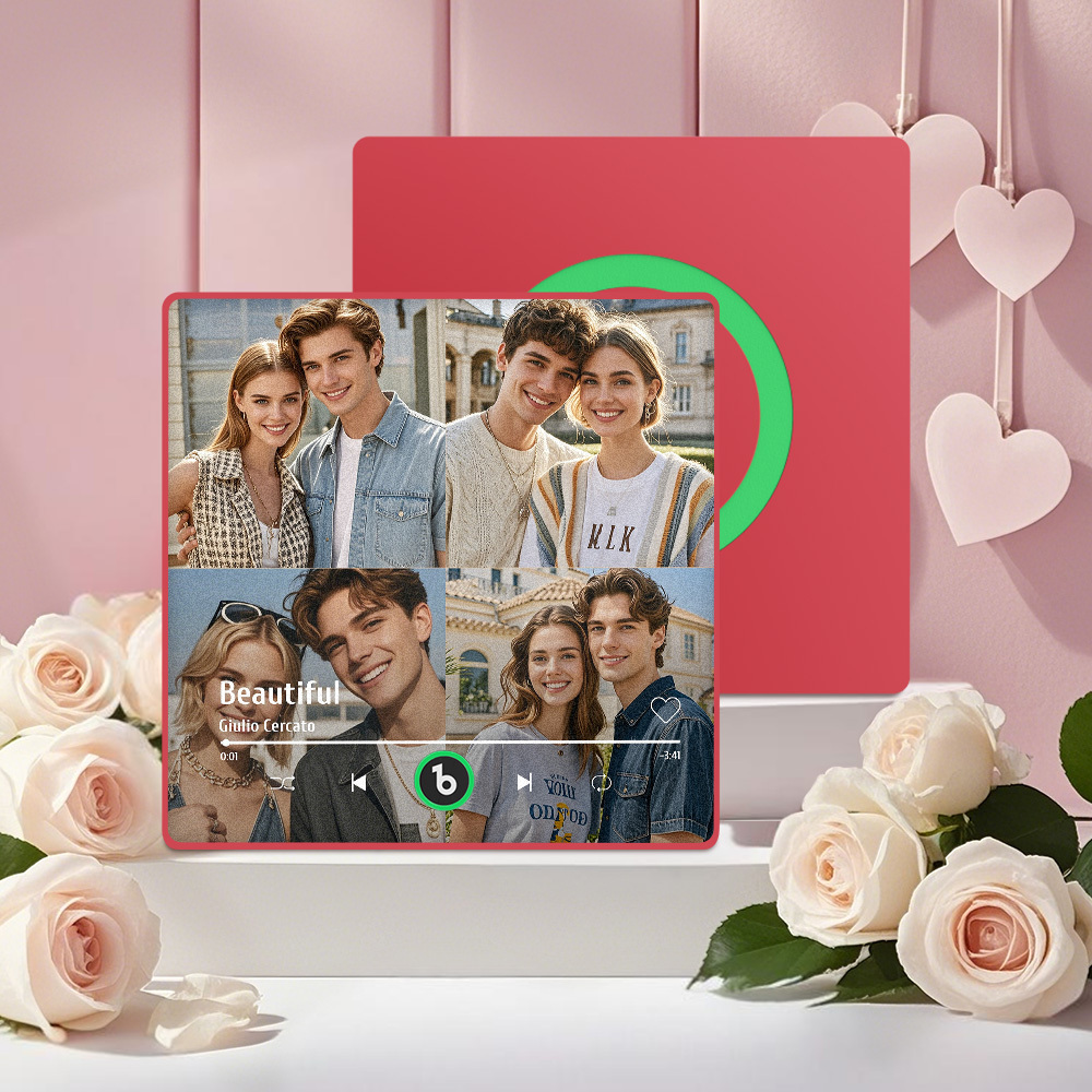 Custom Music Fridge Magnet with Colorful Frame Personalized Album Fridge Magnet That Can Be Played Song Christmas Gift	 Can Upload Your Music