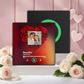 Custom Rose Music Fridge Magnet Personalized Music Fridge Magnet with Colorful Frame Anniversary Gift	 Can Upload Your Music