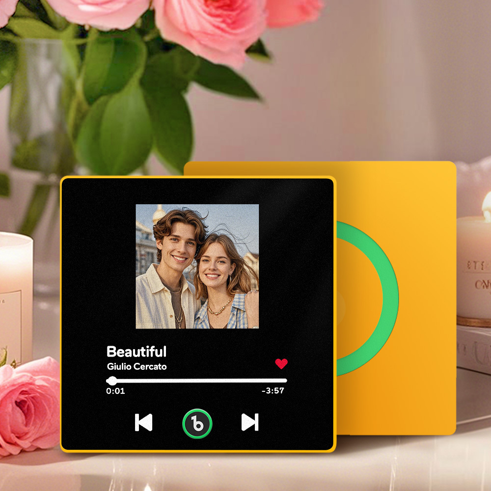 Custom Music Fridge Magnet Colorful Frame Personalized Album Fridge Magnet That Can Be Played Song Anniversary Gift for Couple	 Can Upload Your Music