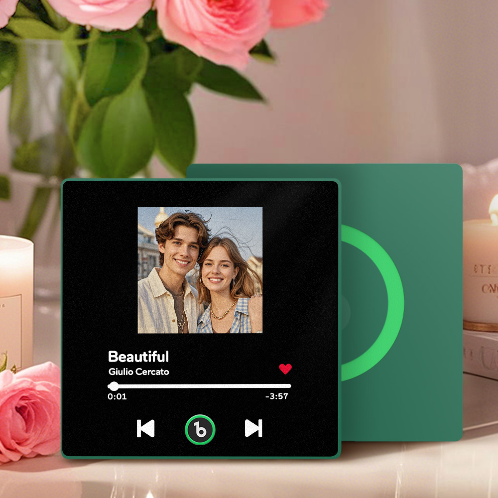 Custom Music Fridge Magnet Colorful Frame Personalized Album Fridge Magnet That Can Be Played Song Anniversary Gift for Couple	 Can Upload Your Music