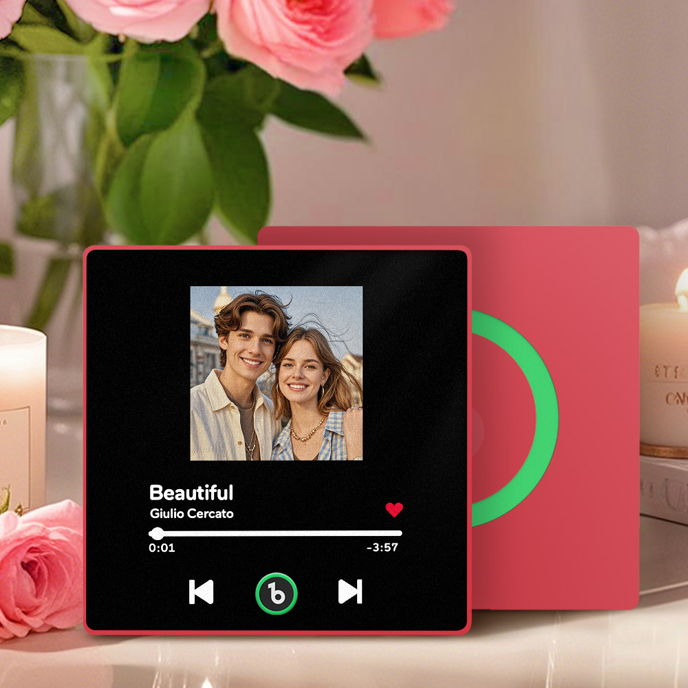 Custom Music Fridge Magnet Colorful Frame Personalized Album Fridge Magnet That Can Be Played Song Anniversary Gift for Couple	 Can Upload Your Music