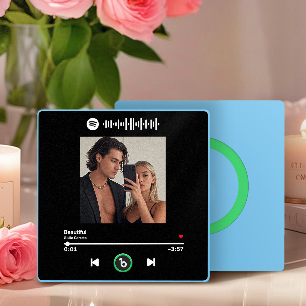 Custom Music Fridge Magnet with Colorful Frame Personalized Spotify and Photo Fridge Magnet That Can Be Played Song	 Can Upload Your Music