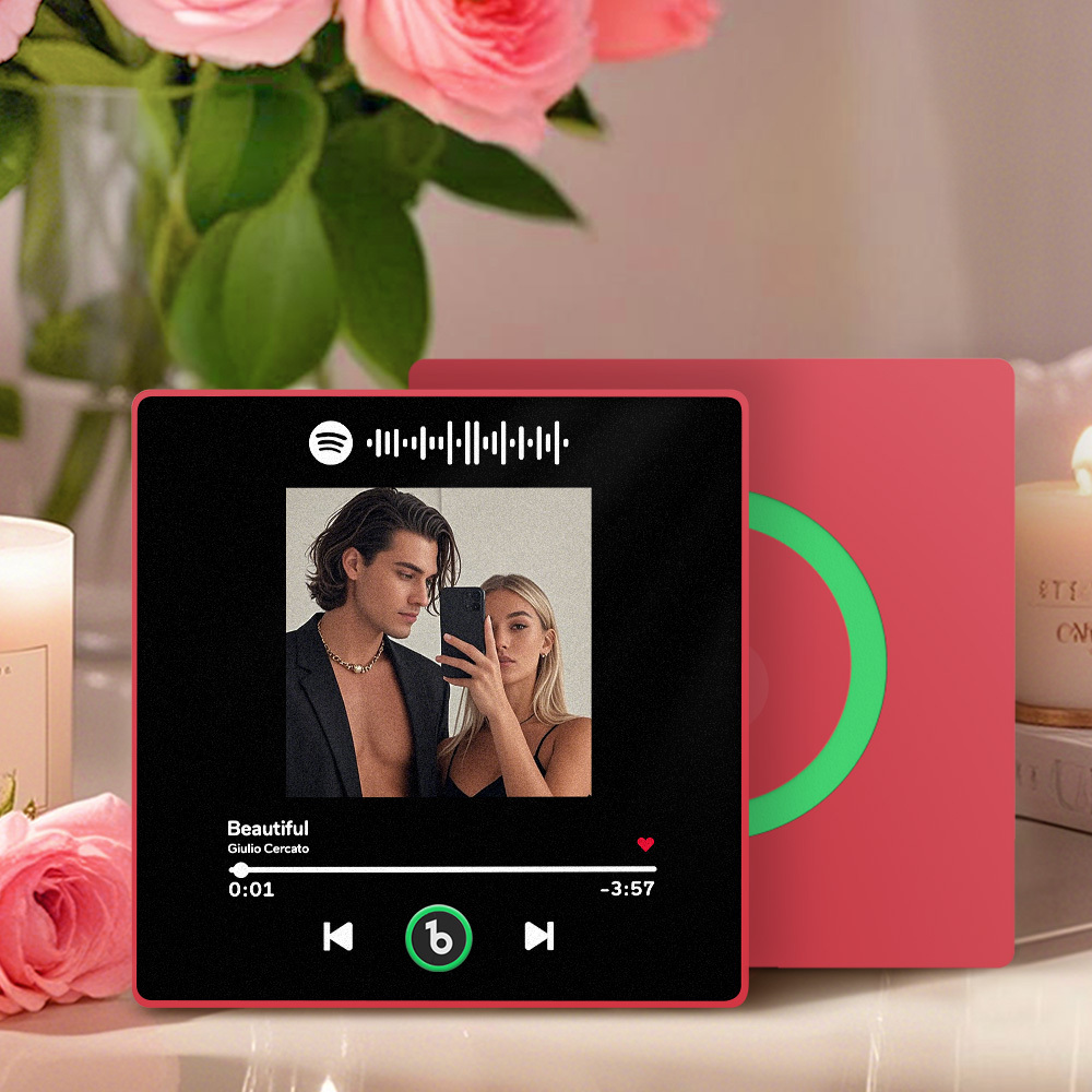 Custom Music Fridge Magnet with Colorful Frame Personalized Spotify and Photo Fridge Magnet That Can Be Played Song	 Can Upload Your Music