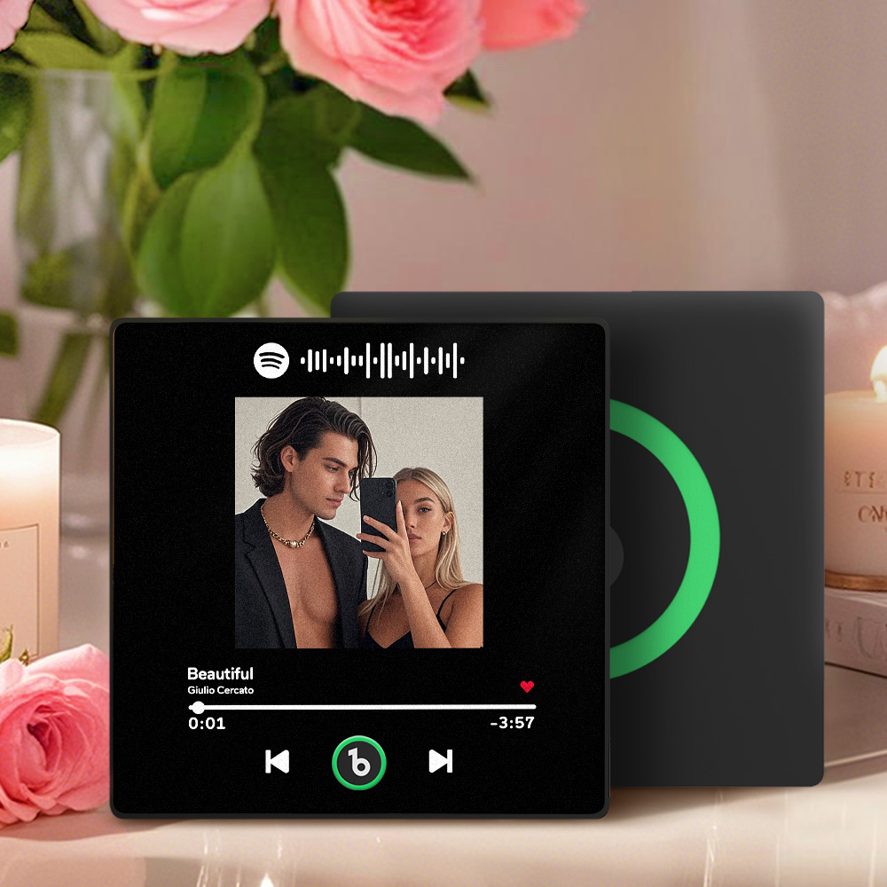 Custom Music Fridge Magnet with Colorful Frame Personalized Spotify and Photo Fridge Magnet That Can Be Played Song	 Can Upload Your Music