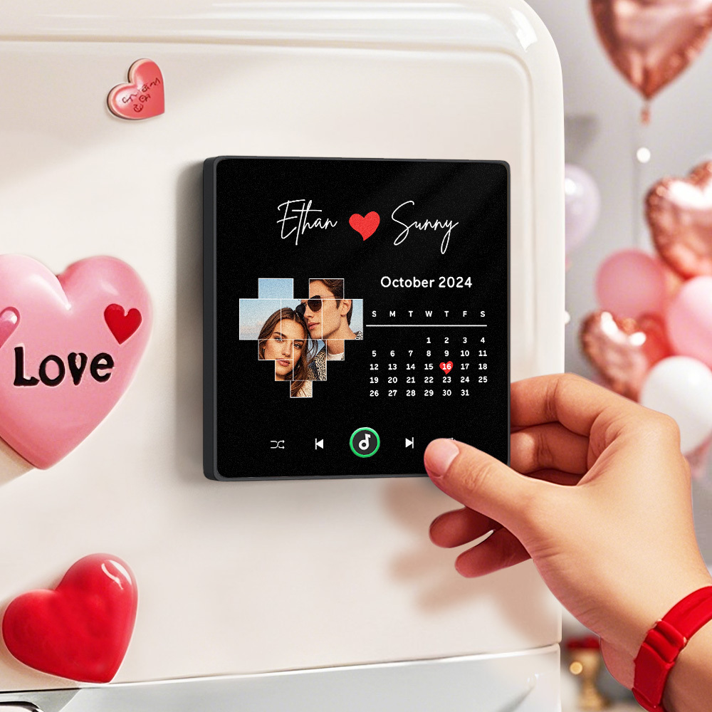New 4.0 Upgrade Custom Music Fridge Magnet Anniversary Gifts Colorful Frame Album Fridge Magnet Can Play Songs Can Upload Your Music