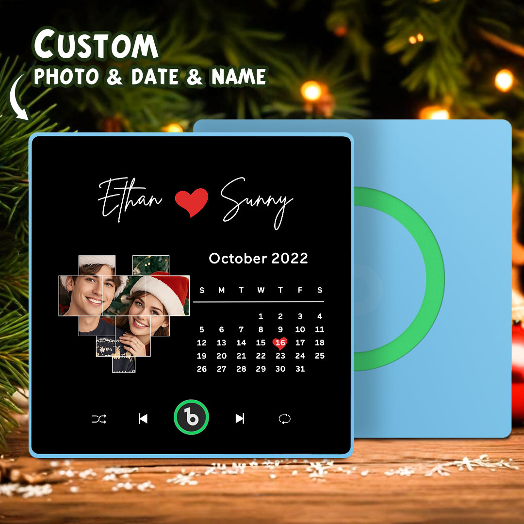New Upgrade Custom Music Fridge Magnet Christmas Gift for Couple Colorful Frame Album Fridge Magnet Can Play Songs	 Can Upload Your Music