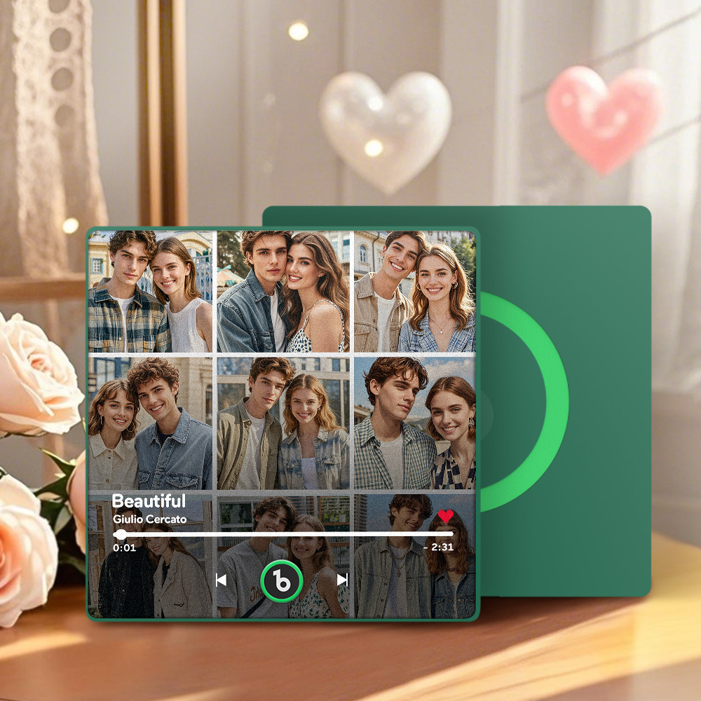 Custom Music Fridge Magnet and Photo with Colorful Frame Music Wall Photo Sticker Music Movement That Can Be Played Gift for Couple	 Can Upload Your Music