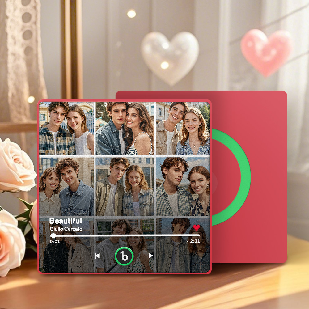 Custom Music Fridge Magnet and Photo with Colorful Frame Music Wall Photo Sticker Music Movement That Can Be Played Gift for Couple	 Can Upload Your Music