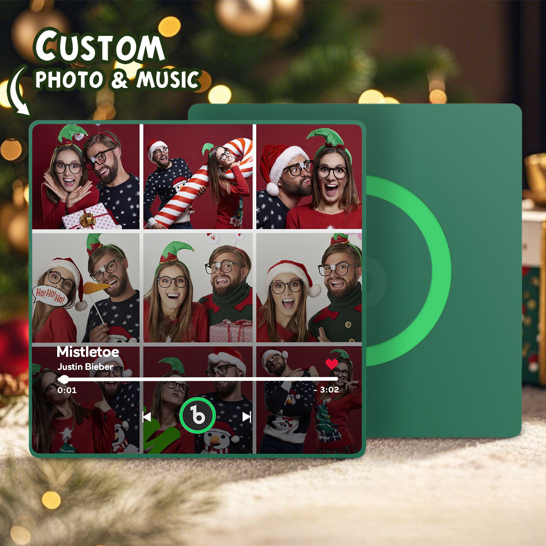 New Upgrade Custom Music Fridge Magnet Christmas Gift for Couple Colorful Frame Album Fridge Magnet Can Play Songs	 Can Upload Your Music