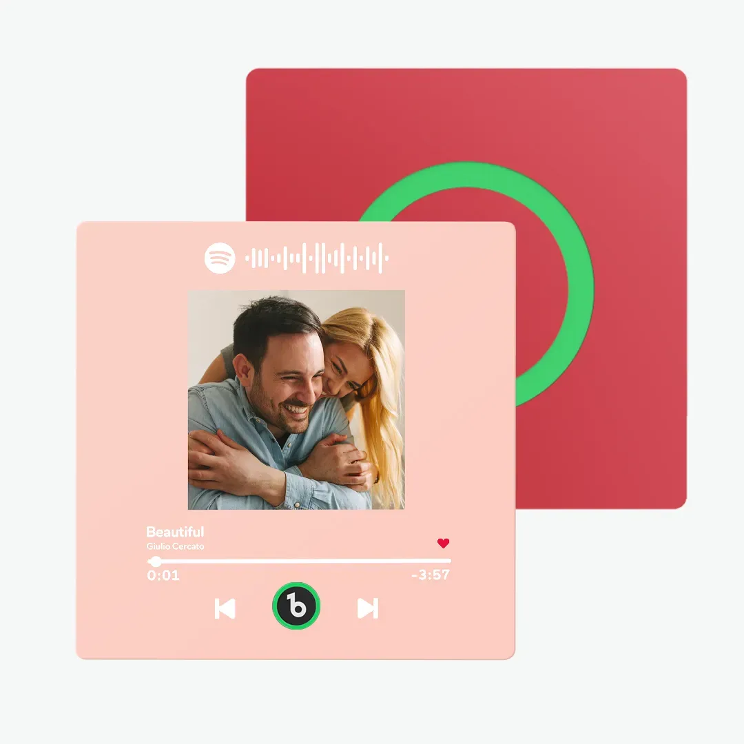 New Upgrade Custom Music Fridge Magnet Christmas Gift for Couple Colorful Frame Album Fridge Magnet Can Play Songs	 Can Upload Your Music
