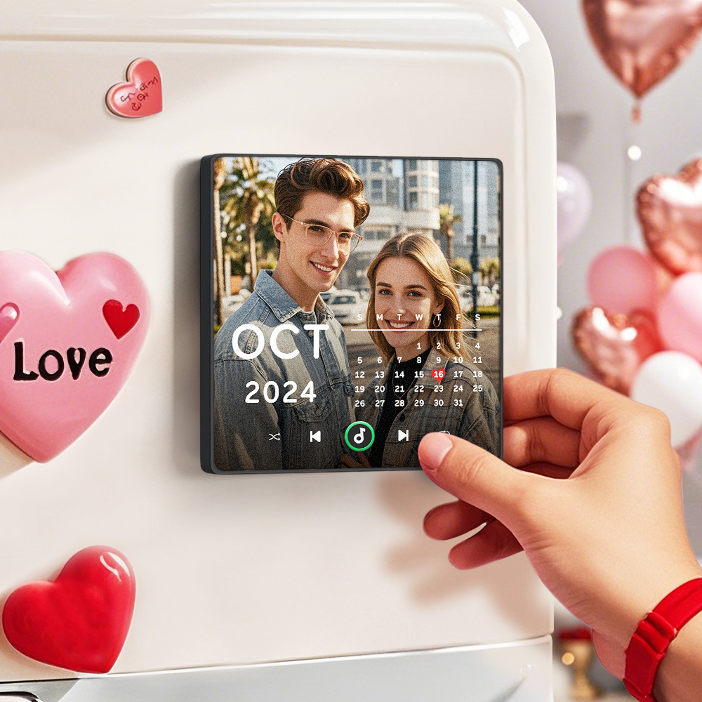 Personalized Photo Calendar Music Fridge Magnet Anniversary Gift Custom Music Magnets Can Play Songs Christmas Gifts