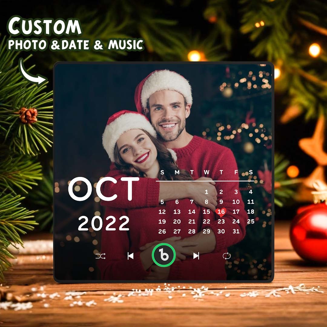 Personalized Photo Calendar Music Fridge Magnet Anniversary Gift Custom Music Magnets Can Play Songs Christmas Gifts