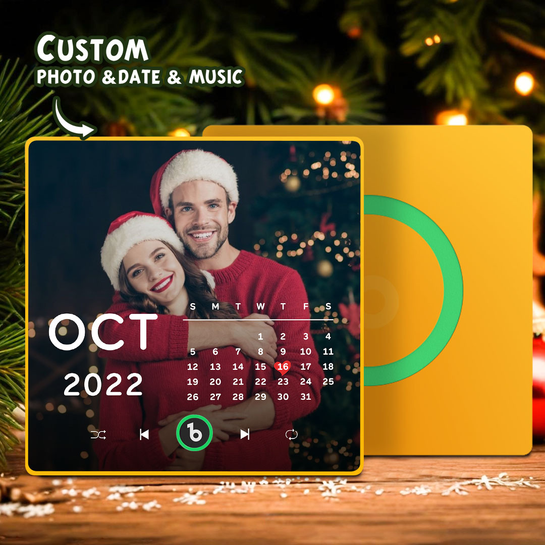 Personalized Photo Calendar Music Fridge Magnet Anniversary Gift Custom Music Magnets Can Play Songs Christmas Gifts