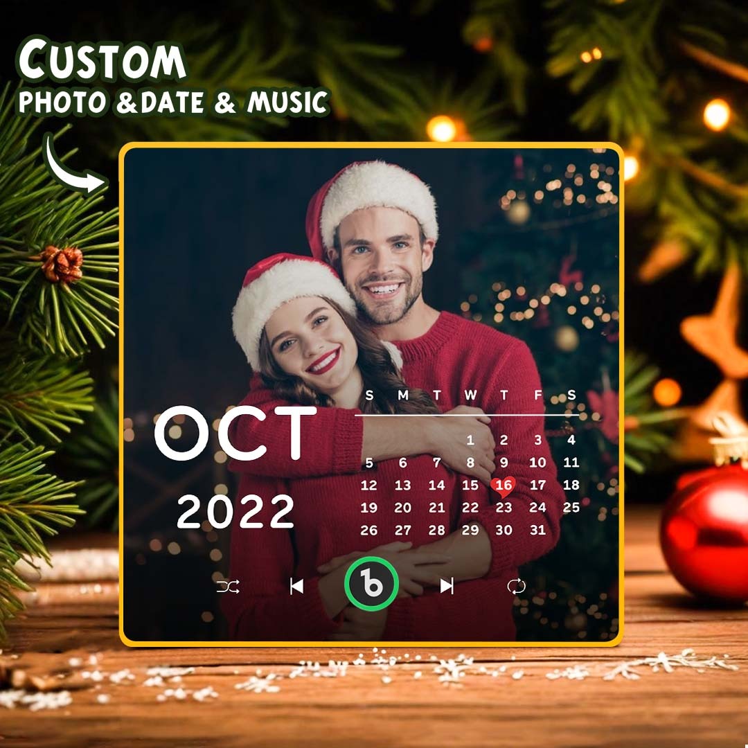 Personalized Photo Calendar Music Fridge Magnet Anniversary Gift Custom Music Magnets Can Play Songs Christmas Gifts