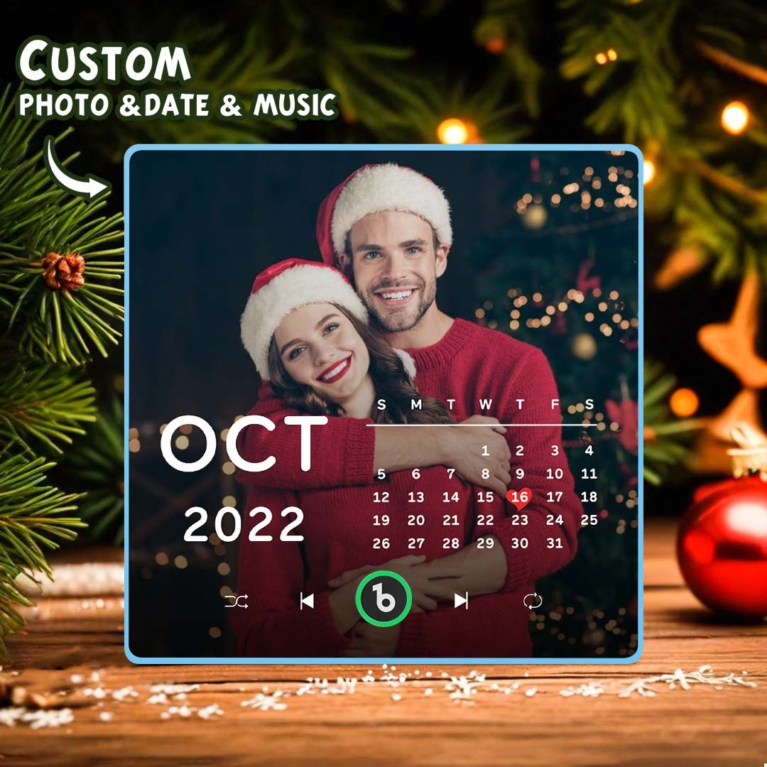 Personalized Photo Calendar Music Fridge Magnet Anniversary Gift Custom Music Magnets Can Play Songs Christmas Gifts