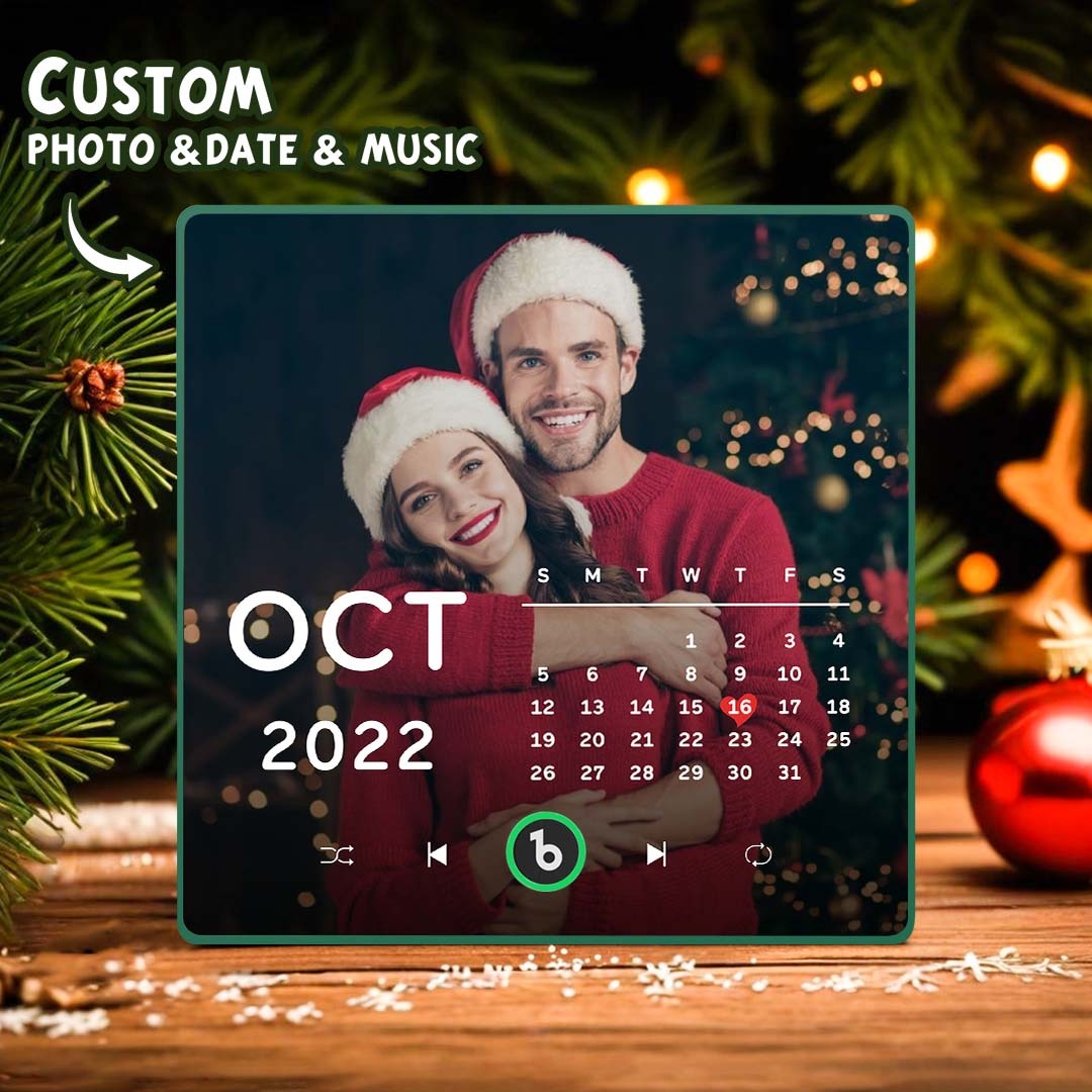 Personalized Photo Calendar Music Fridge Magnet Anniversary Gift Custom Music Magnets Can Play Songs Christmas Gifts