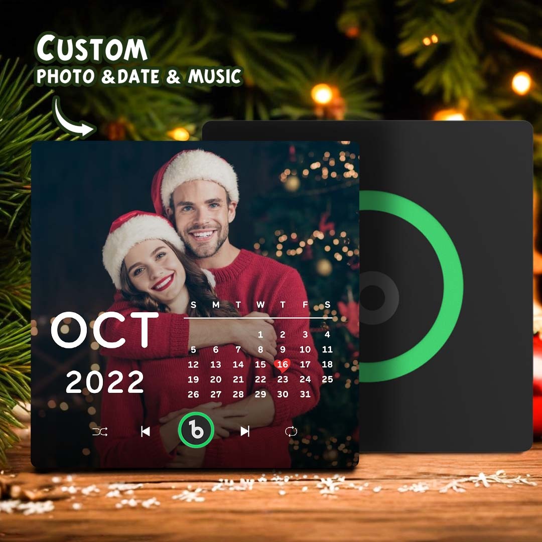 Personalized Photo Calendar Music Fridge Magnet Anniversary Gift Custom Music Magnets Can Play Songs Christmas Gifts