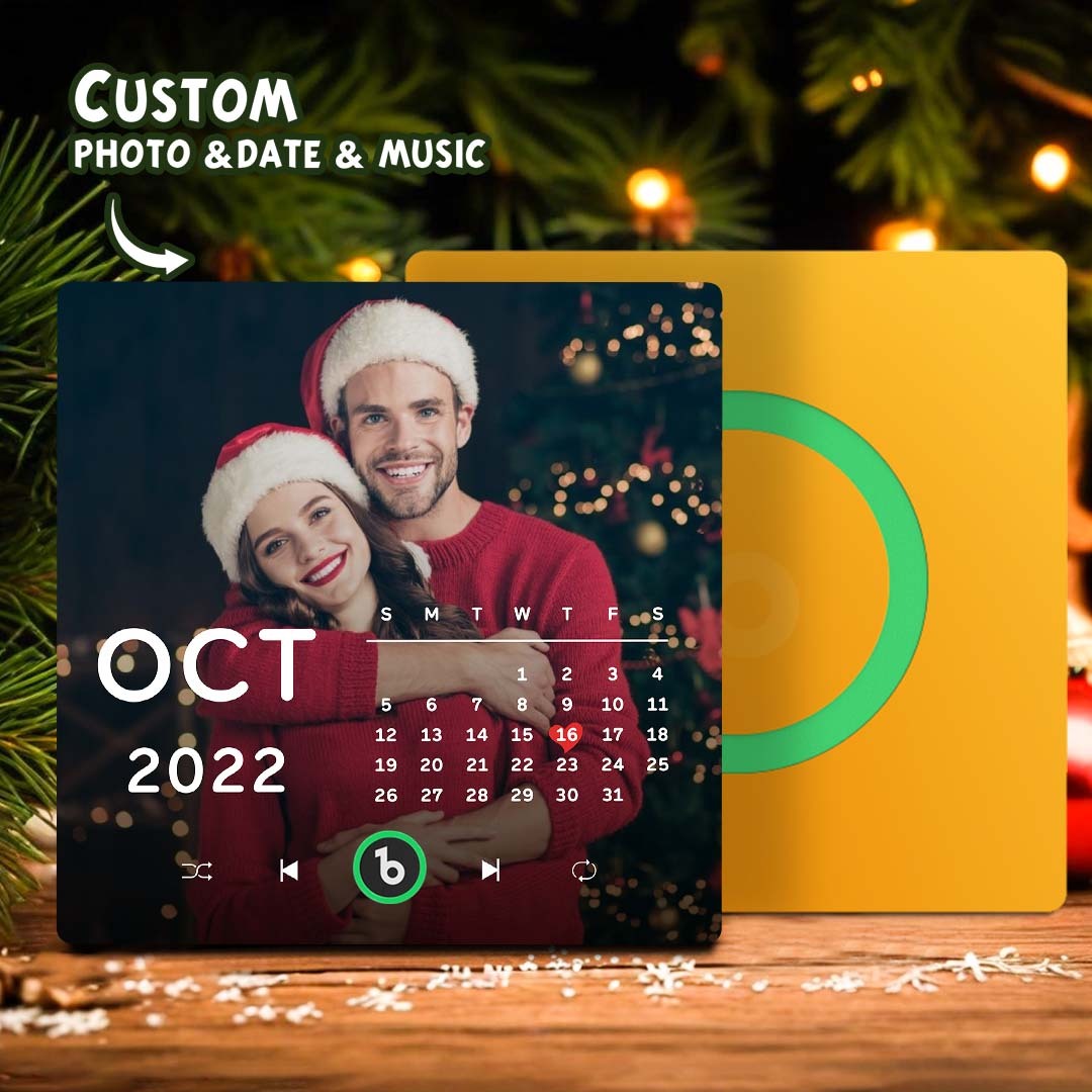 Personalized Photo Calendar Music Fridge Magnet Anniversary Gift Custom Music Magnets Can Play Songs Christmas Gifts
