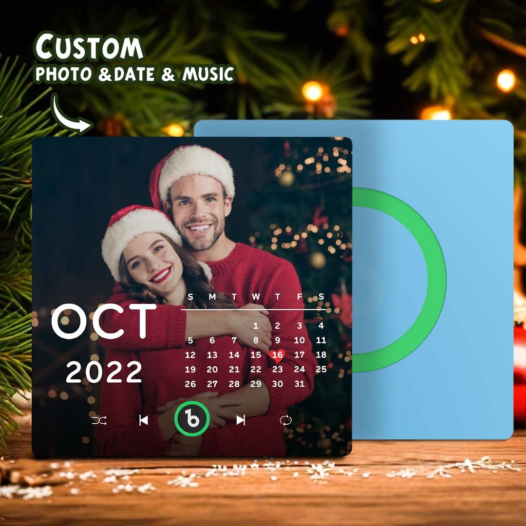 Personalized Photo Calendar Music Fridge Magnet Anniversary Gift Custom Music Magnets Can Play Songs Christmas Gifts