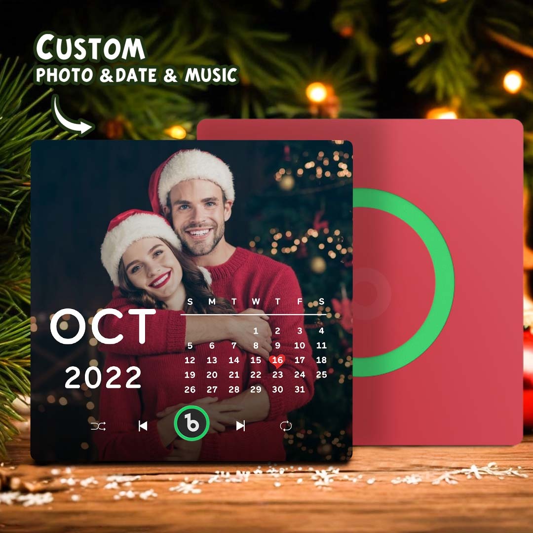 Personalized Photo Calendar Music Fridge Magnet Anniversary Gift Custom Music Magnets Can Play Songs Christmas Gifts