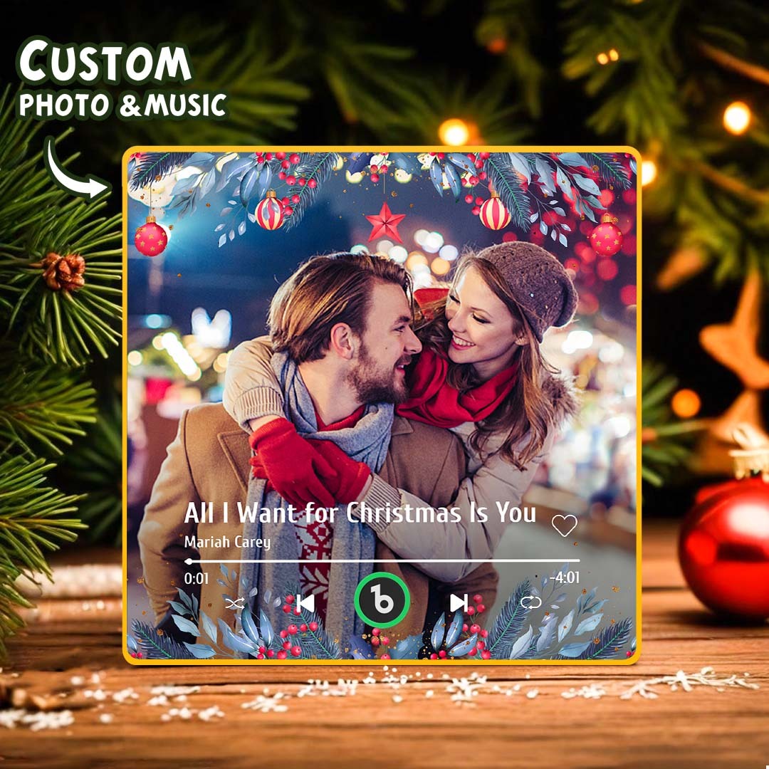 Custom Photo Music Fridge Magnet Christmas Gifts for Lovers Personalized Music Magnets Can Play Songs
