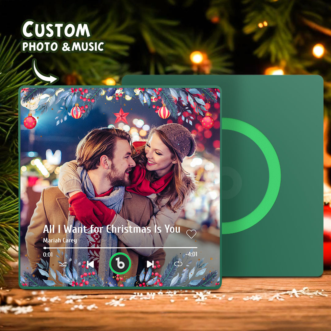 Custom Photo Music Fridge Magnet Christmas Gifts for Lovers Personalized Music Magnets Can Play Songs