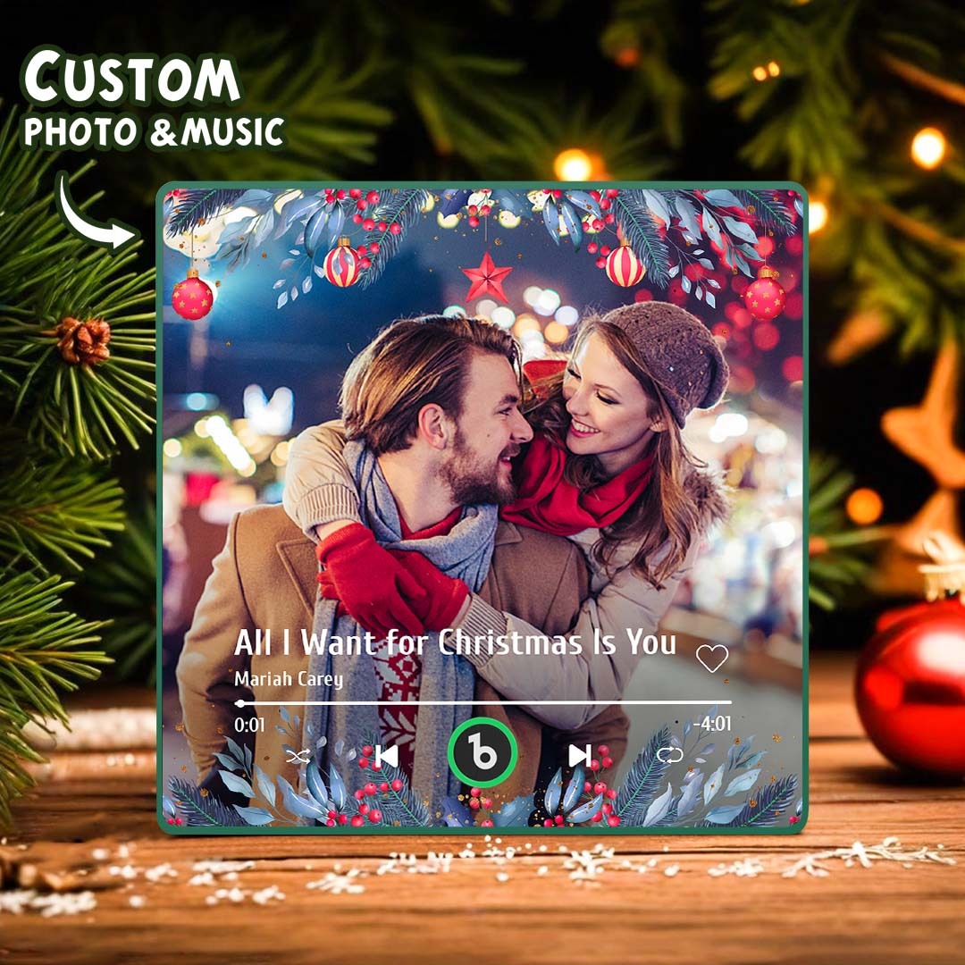 Custom Photo Music Fridge Magnet Christmas Gifts for Lovers Personalized Music Magnets Can Play Songs