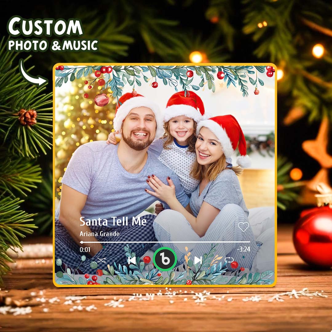 Christmas Music Fridge Magnet Personalized Family Photo Music Magnets Can Play Songs Christmas Gifts