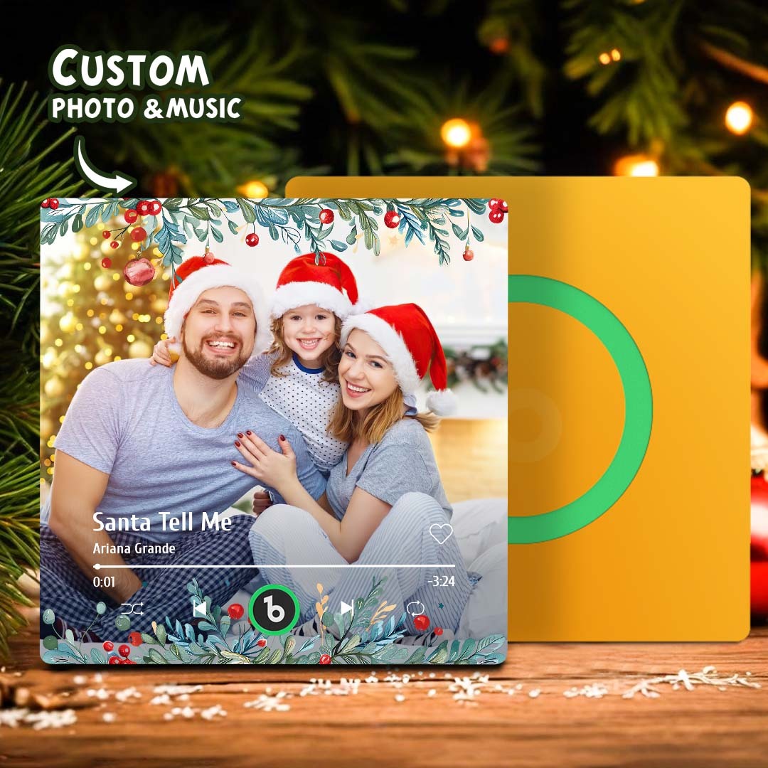 Christmas Music Fridge Magnet Personalized Family Photo Music Magnets Can Play Songs Christmas Gifts
