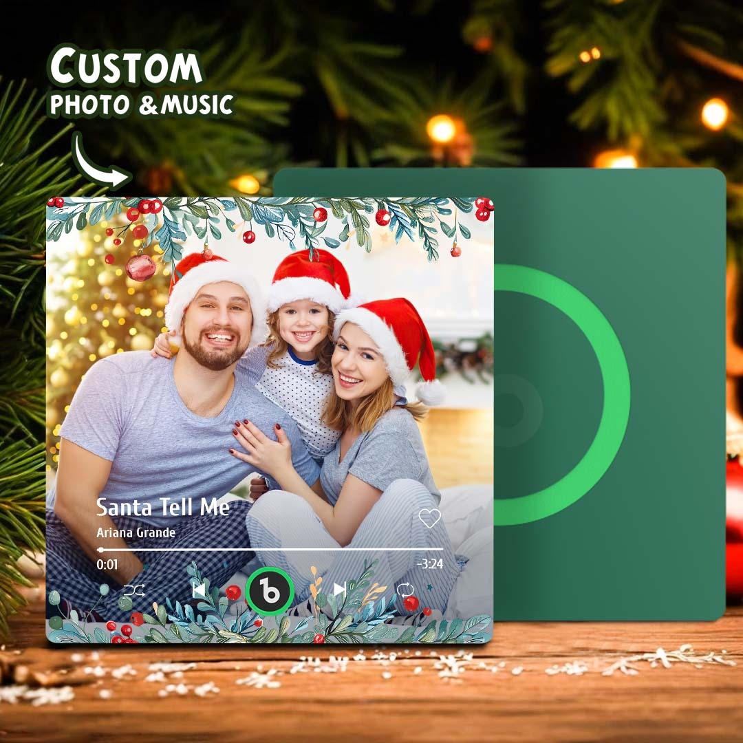 Christmas Music Fridge Magnet Personalized Family Photo Music Magnets Can Play Songs Christmas Gifts