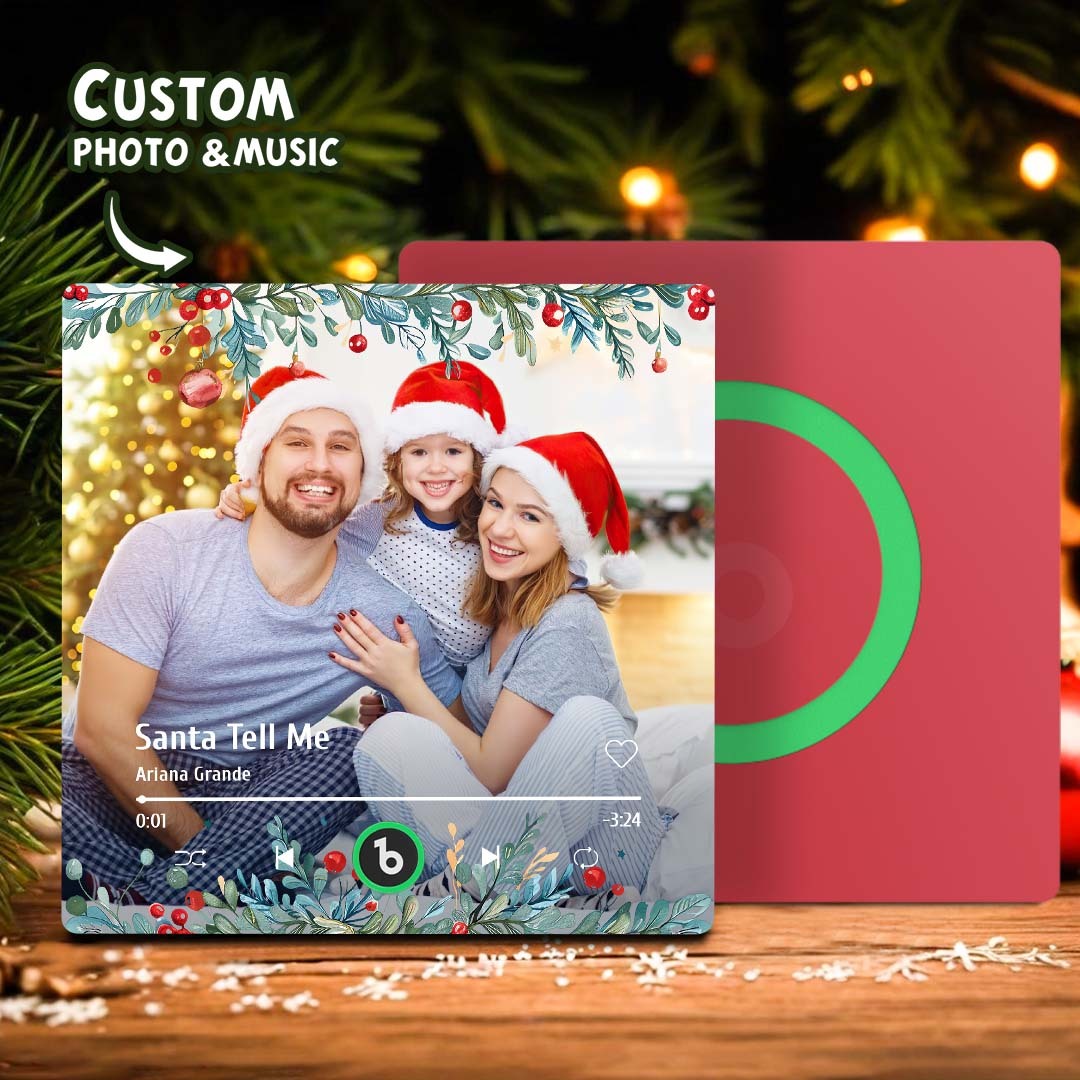 Christmas Music Fridge Magnet Personalized Family Photo Music Magnets Can Play Songs Christmas Gifts