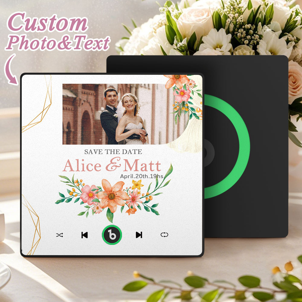 Custom Wedding Photo Music Fridge Magnet Personalized Music Magnets Can Play Songs Wedding Gift for Couples