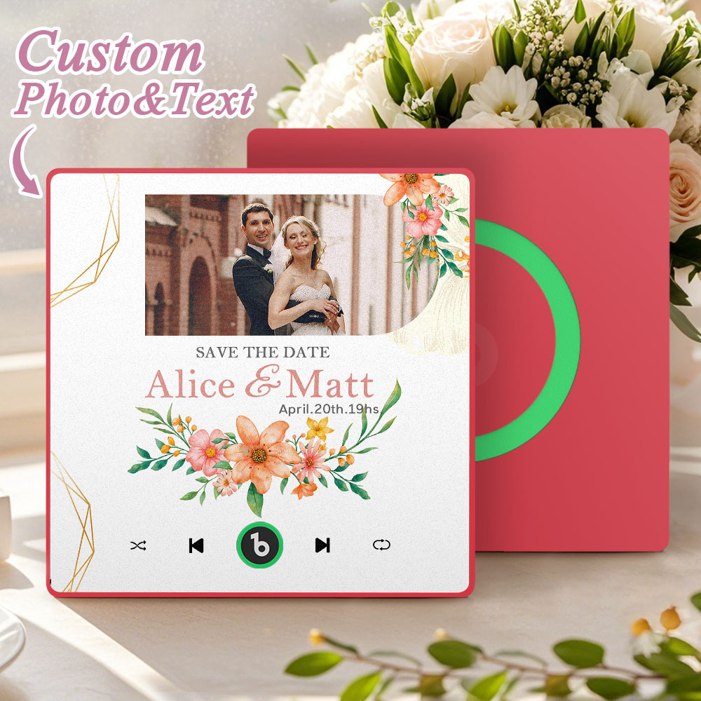 Custom Wedding Photo Music Fridge Magnet Personalized Music Magnets Can Play Songs Wedding Gift for Couples