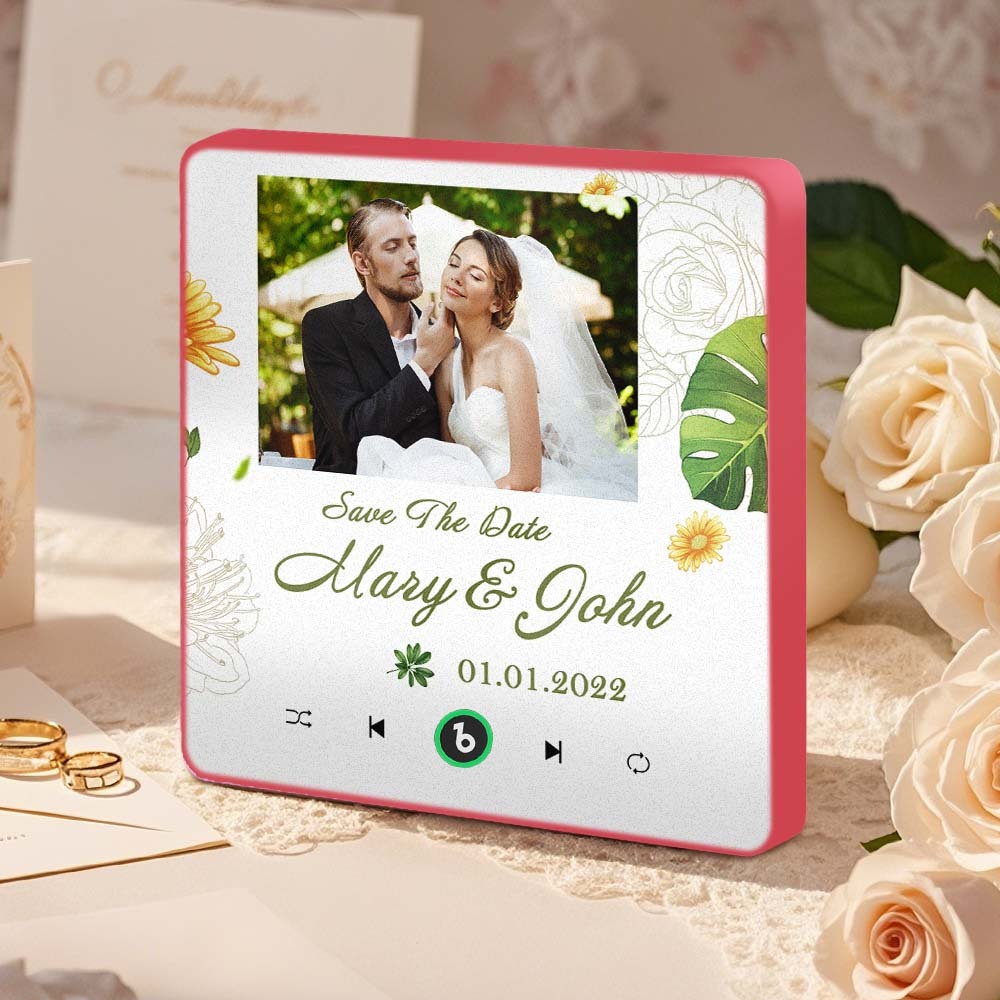 Music Fridge Magnet Custom Wedding Gift for Couples Personalized Music Magnets Can Play Songs