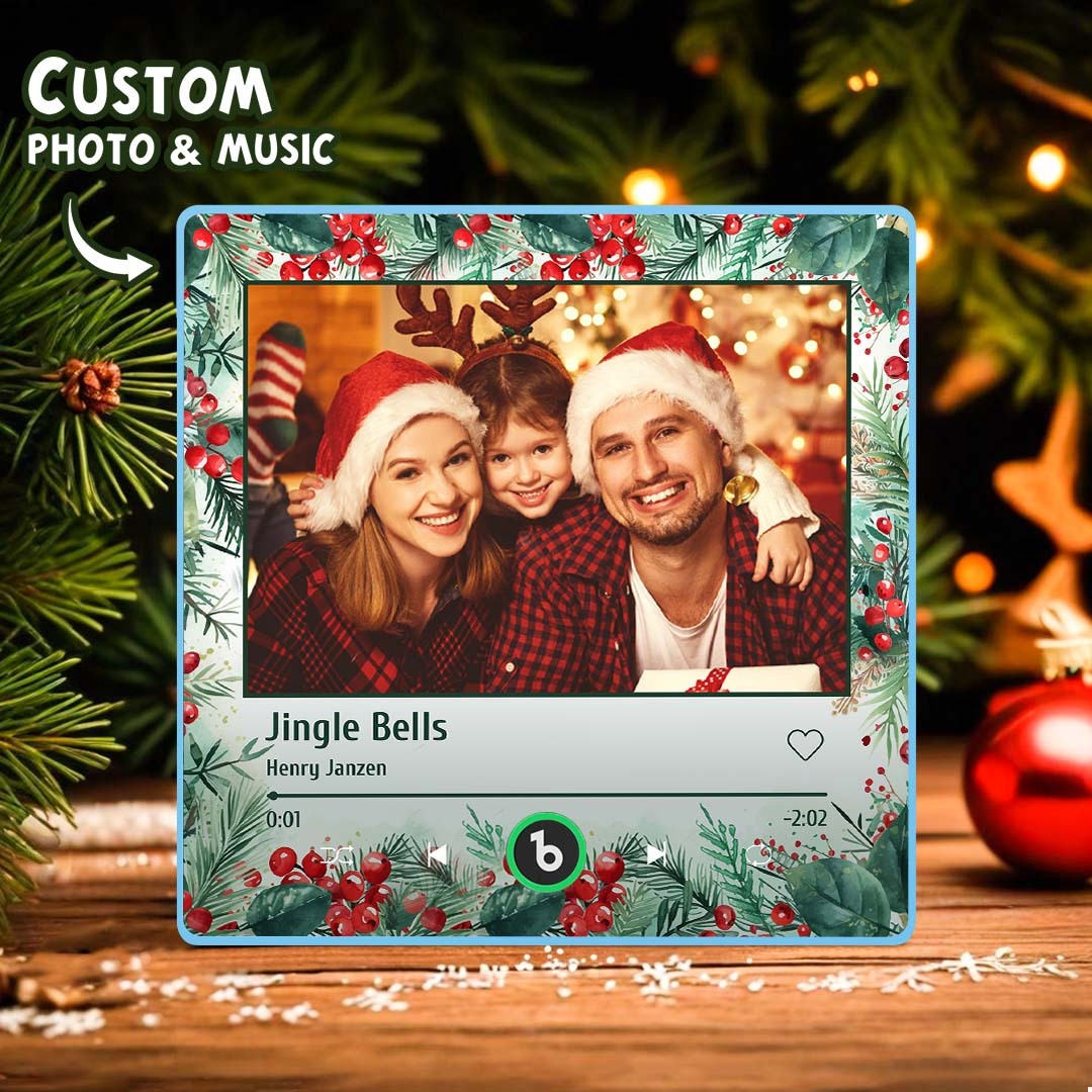 Music Fridge Magnet Personalized Christmas Family Photo Music Magnets Can Play Songs Christmas Gifts