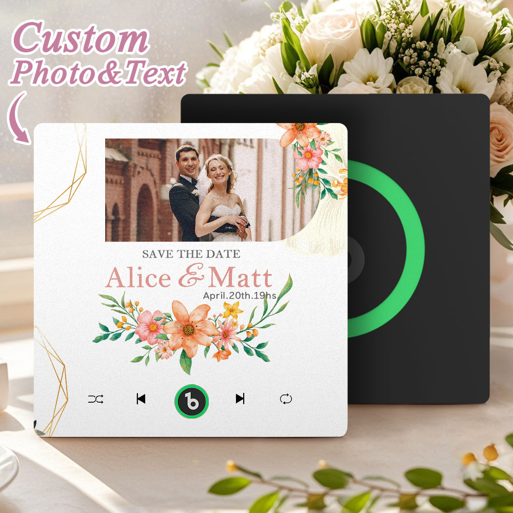 Custom Wedding Photo Music Fridge Magnet Personalized Music Magnets Can Play Songs Wedding Gift for Couples