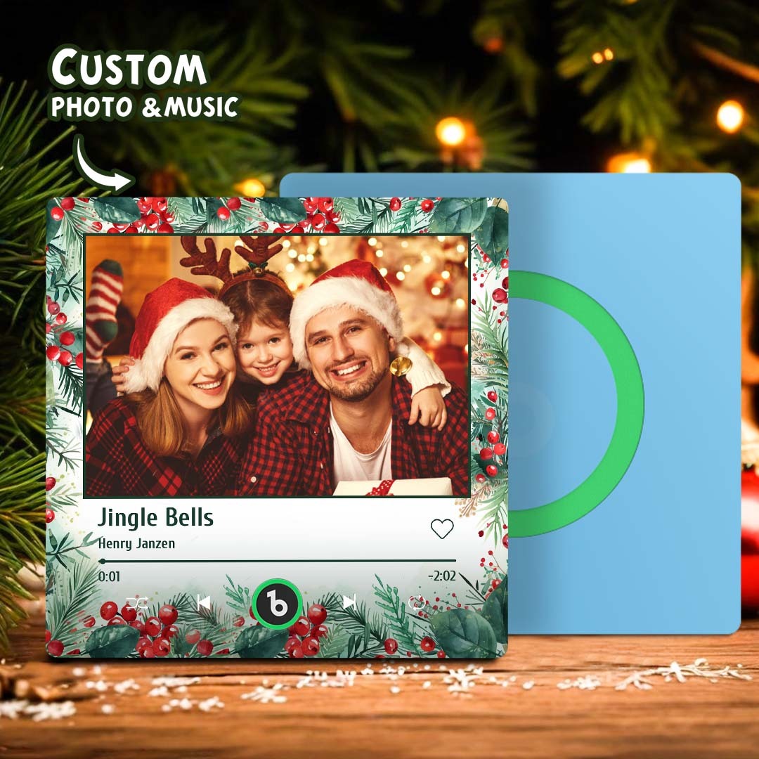 Music Fridge Magnet Personalized Christmas Family Photo Music Magnets Can Play Songs Christmas Gifts