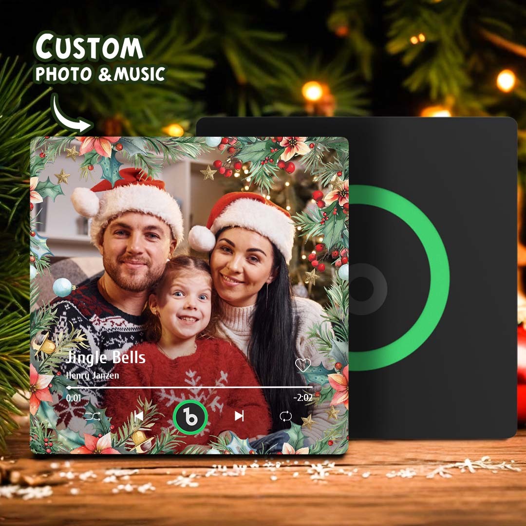 Personalized Christmas Family Photo Music Fridge Magnet Custom Music Magnets Can Play Songs Christmas Gifts for Family