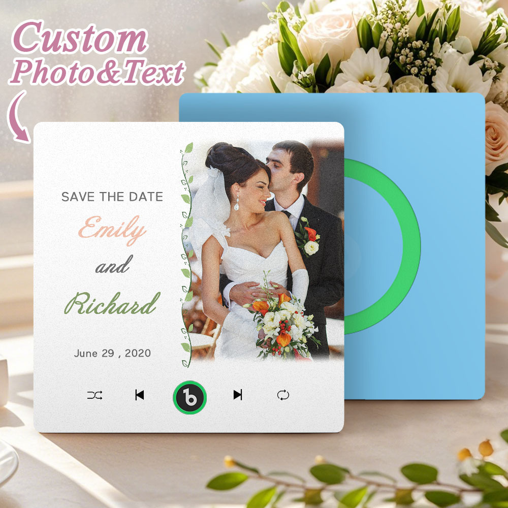 Custom Music Fridge Magnet Wedding Gift for Couples Personalized Music Magnets Can Play Songs