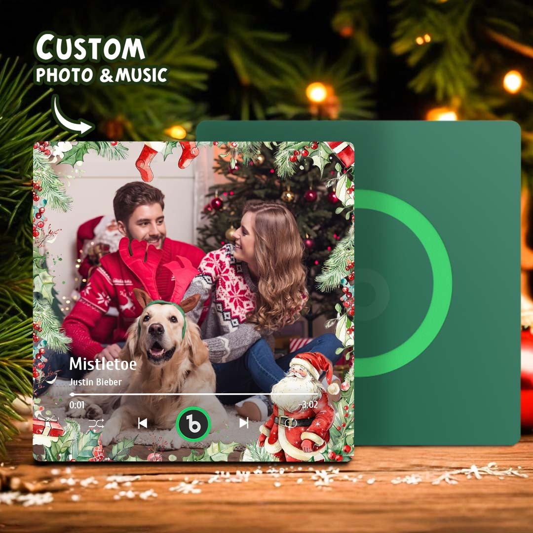 Custom Family Photo Music Fridge Magnet Christmas Gifts for Family Personalized Music Magnets Can Play Songs
