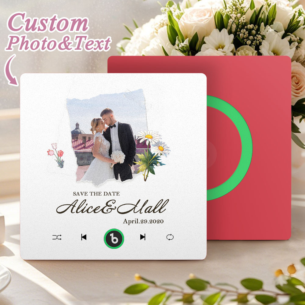 Music Fridge Magnet Custom Gift for Couples Personalized Music Magnets Can Play Songs Wedding Gifts