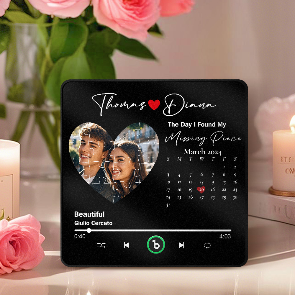 The Day I Found My Missing Piece Personalized Music Fridge Magnet Anniversary Gift Custom Music Magnets Can Play Songs