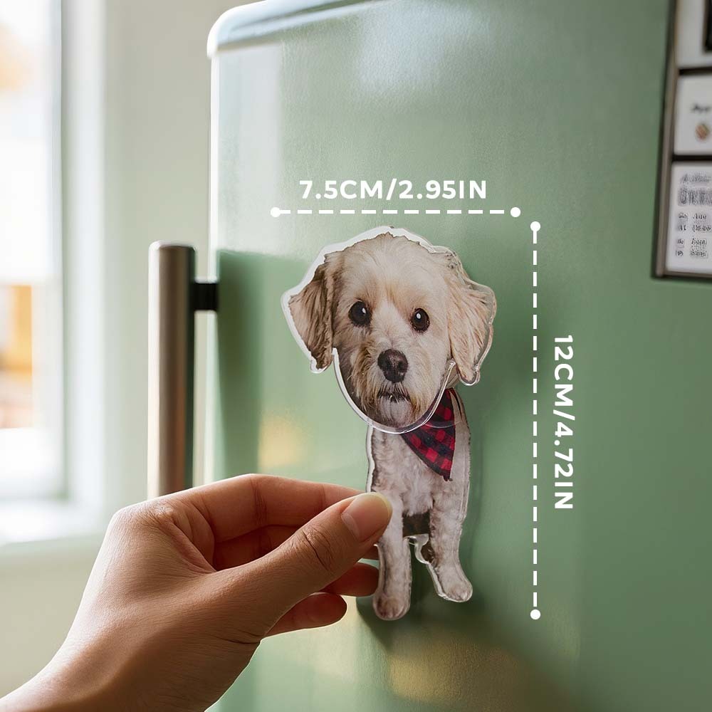 Personalized Refrigerator Magnet with Photo Pet Portrait Fridge Magnets Home Decoration Gifts for Pet Lover -
