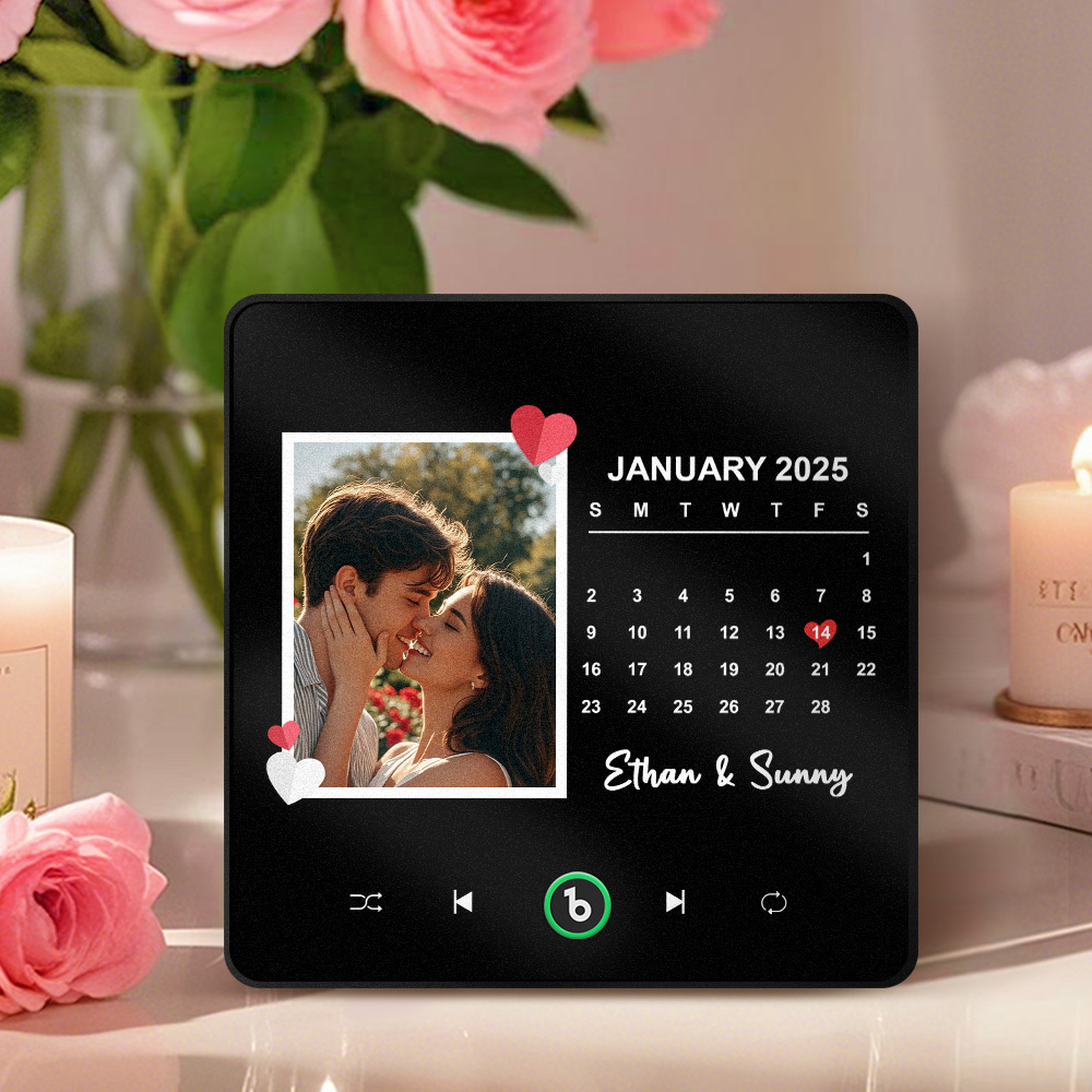 Personalized Love Photo Calendar Music Fridge Magnet Anniversary Gift Custom Music Magnets Can Play Songs