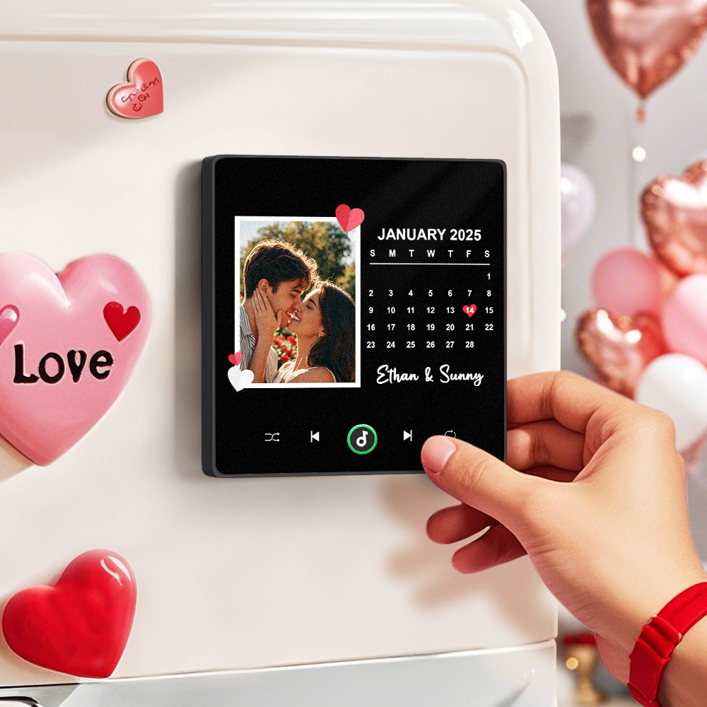Personalized Love Photo Calendar Music Fridge Magnet Anniversary Gift Custom Music Magnets Can Play Songs