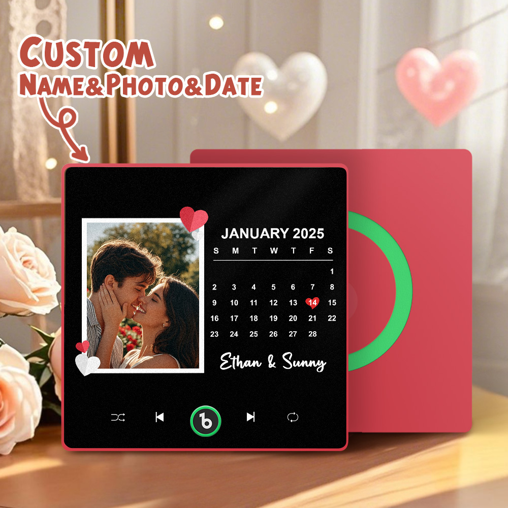 New 4.0 Upgrade Custom Music Fridge Magnet Colorful Frame Album Fridge Magnet Can Play Songs Gift for Couple Can Upload Your Music