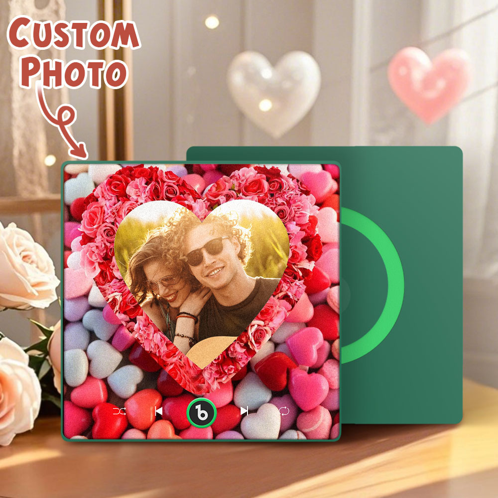 Personalized Rose Heart Music Fridge Magnet Valentine's Day Gifts Custom Music Magnets Can Play Songs