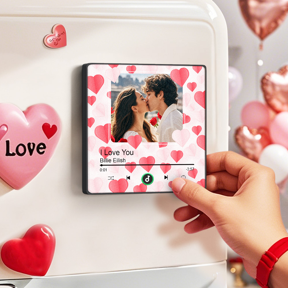 Personalized Love Story Music Fridge Magnet Valentine's Day Gifts Custom Music Magnets Can Play Songs