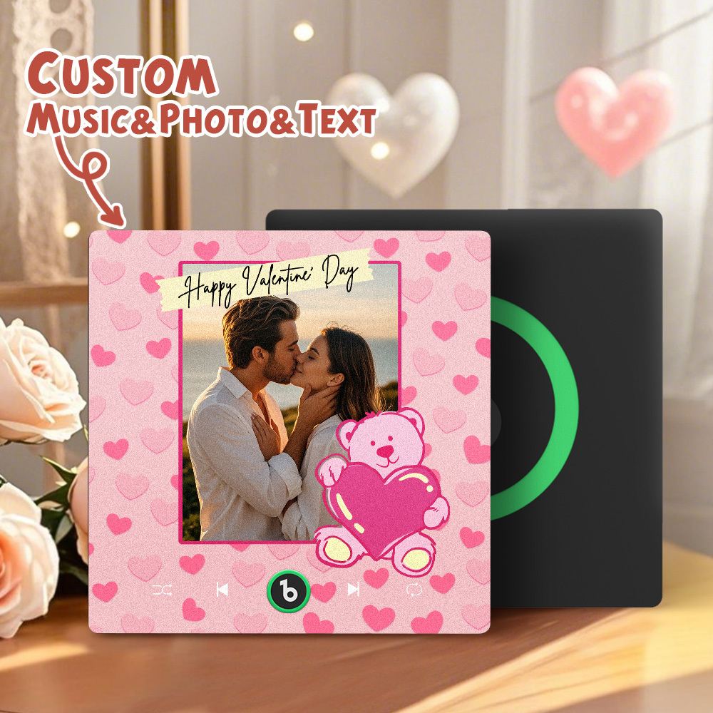 Personalized Happy Valentine's Day Music Fridge Magnet Gifts Custom Music Magnets Can Play Songs